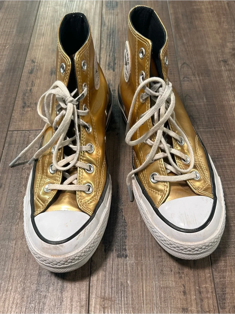 Converse Chuck 70 High Top Industrial Glam Metallic Gold Women’s 568797C Size 8
